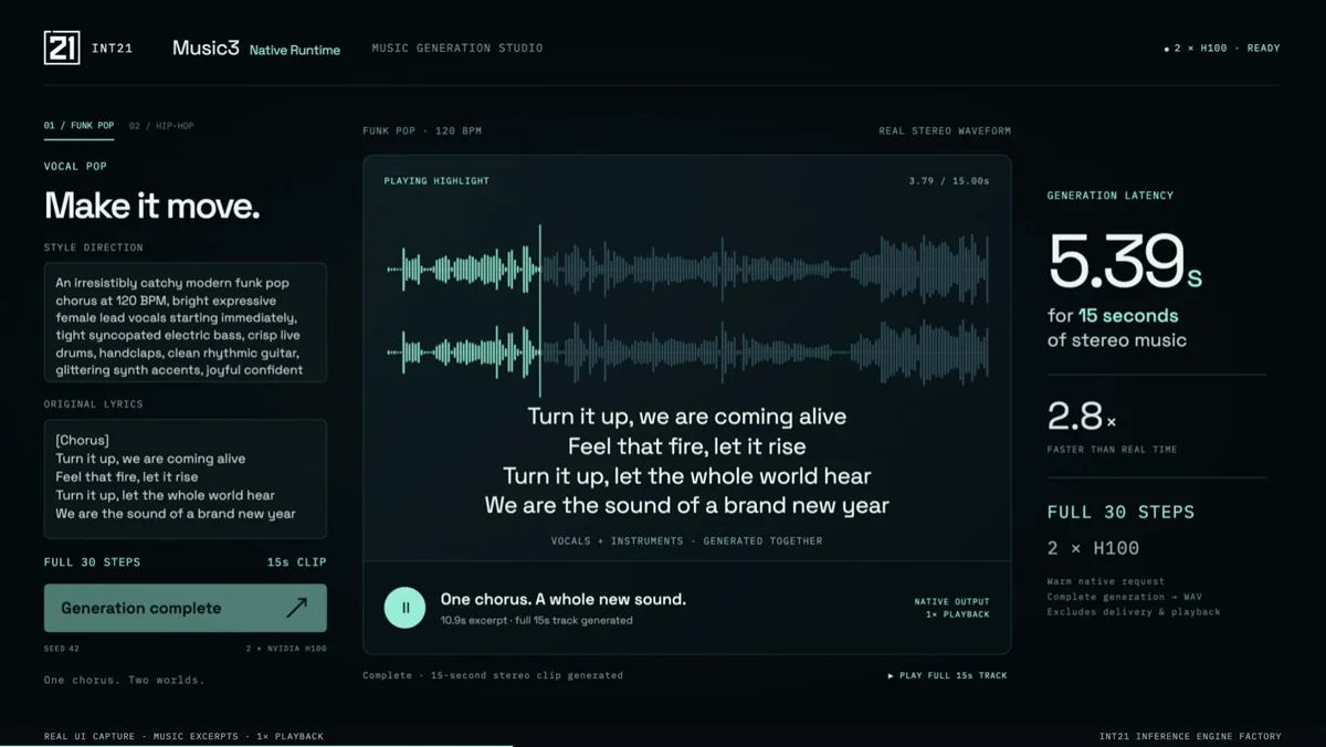 MiniMax Music 3 inference demo