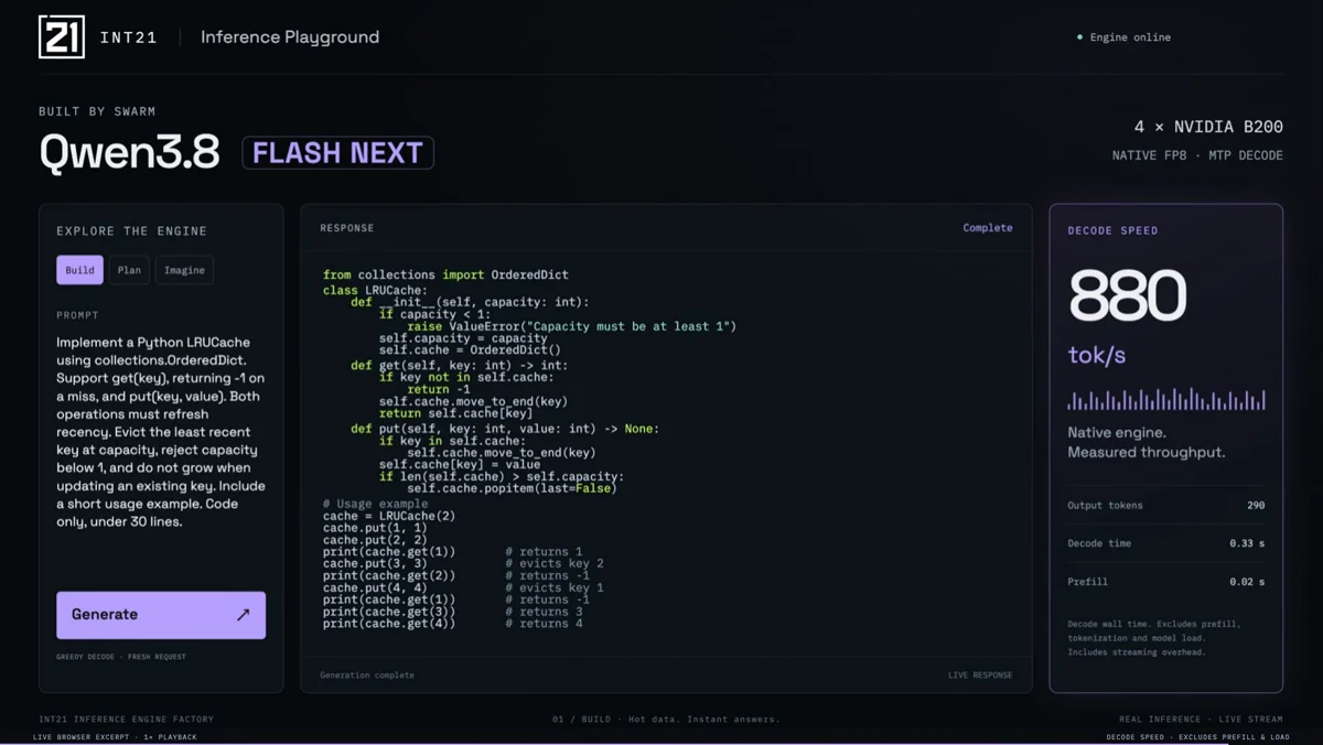 Qwen3.8 Flash Next inference demo